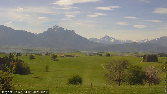 Archiv Foto Webcam Forggensee - Blick vom Berghof Kinker