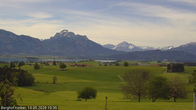 Archiv Foto Webcam Forggensee - Blick vom Berghof Kinker