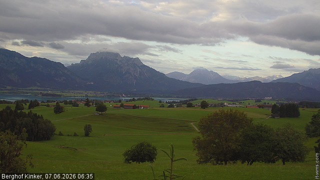 Archiv Foto Webcam Forggensee - Blick vom Berghof Kinker