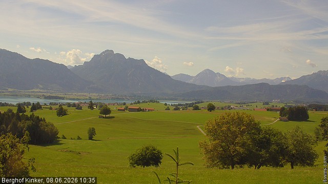 Archiv Foto Webcam Forggensee - Blick vom Berghof Kinker