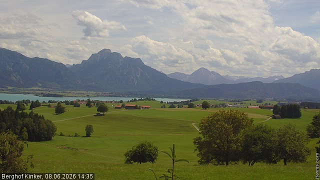 Archiv Foto Webcam Forggensee - Blick vom Berghof Kinker