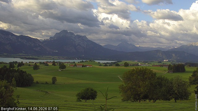 Archiv Foto Webcam Forggensee - Blick vom Berghof Kinker