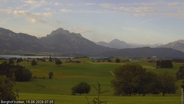 Archiv Foto Webcam Forggensee - Blick vom Berghof Kinker