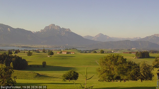 Archiv Foto Webcam Forggensee - Blick vom Berghof Kinker