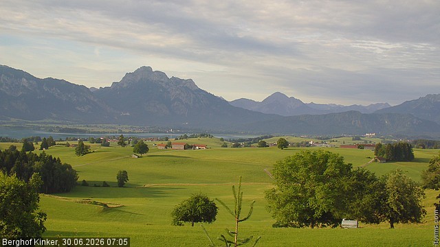 Archiv Foto Webcam Forggensee - Blick vom Berghof Kinker