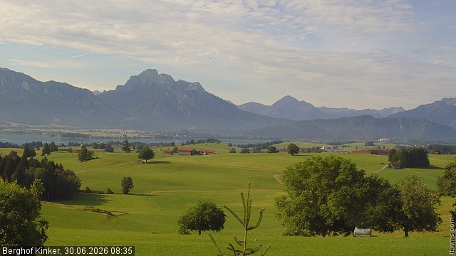 Archiv Foto Webcam Forggensee - Blick vom Berghof Kinker