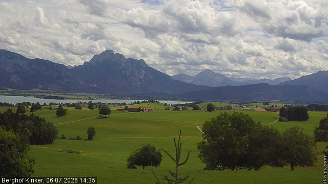 Archiv Foto Webcam Forggensee - Blick vom Berghof Kinker