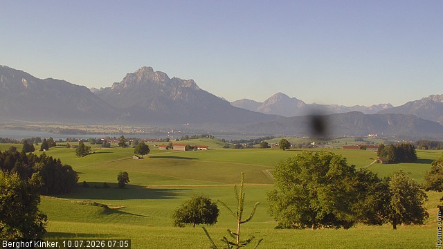 Archiv Foto Webcam Forggensee - Blick vom Berghof Kinker