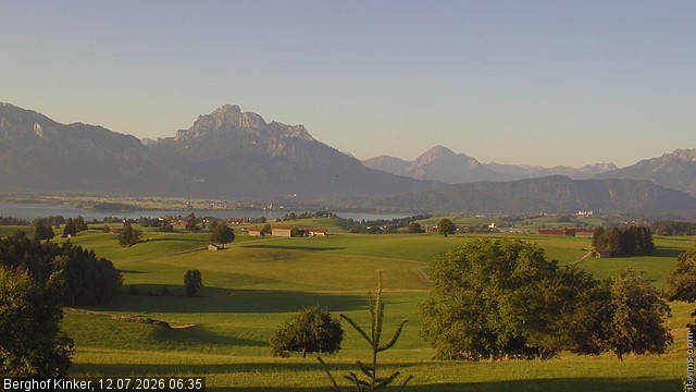 Archiv Foto Webcam Forggensee - Blick vom Berghof Kinker