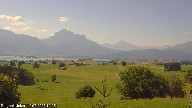 Archiv Foto Webcam Forggensee - Blick vom Berghof Kinker