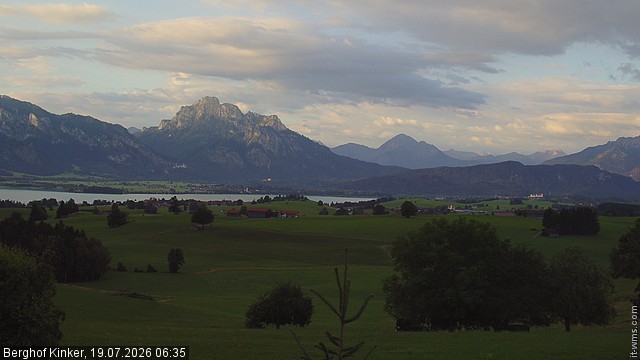 Archiv Foto Webcam Forggensee - Blick vom Berghof Kinker