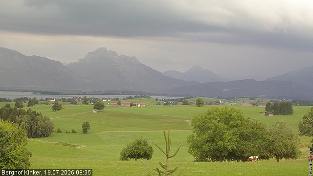 Archiv Foto Webcam Forggensee - Blick vom Berghof Kinker