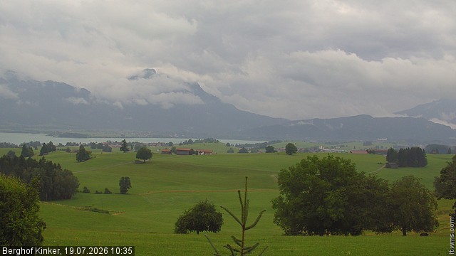 Archiv Foto Webcam Forggensee - Blick vom Berghof Kinker