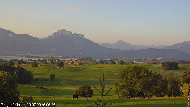 Archiv Foto Webcam Forggensee - Blick vom Berghof Kinker
