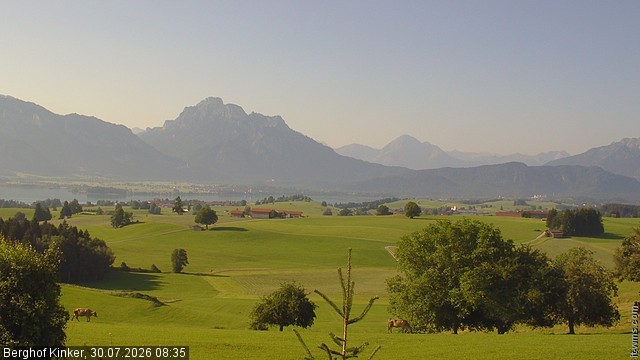 Archiv Foto Webcam Forggensee - Blick vom Berghof Kinker