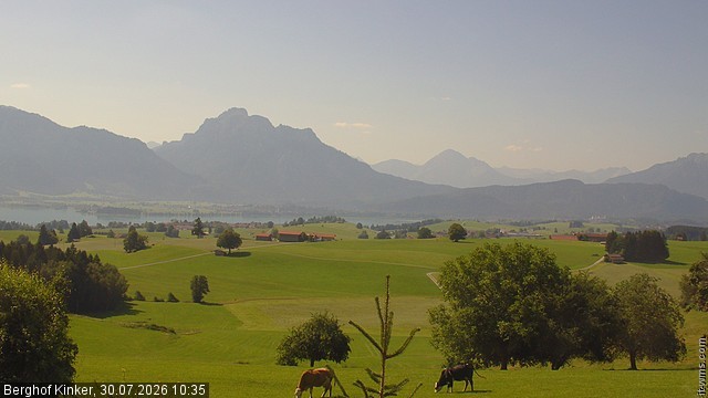 Archiv Foto Webcam Forggensee - Blick vom Berghof Kinker
