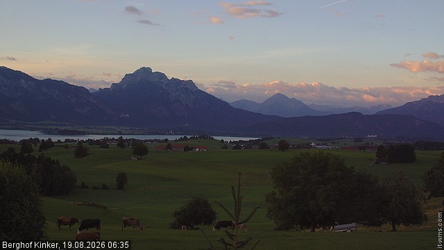 Archiv Foto Webcam Forggensee - Blick vom Berghof Kinker