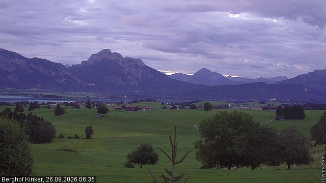 Archiv Foto Webcam Forggensee - Blick vom Berghof Kinker