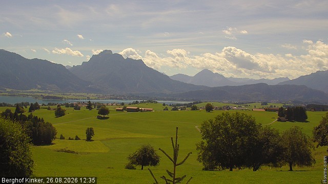 Archiv Foto Webcam Forggensee - Blick vom Berghof Kinker