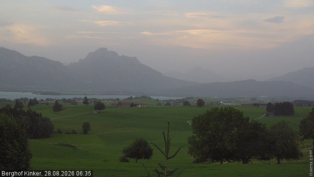 Archiv Foto Webcam Forggensee - Blick vom Berghof Kinker