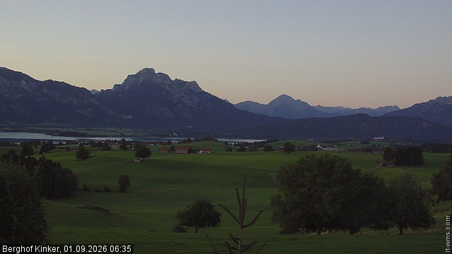 Archiv Foto Webcam Forggensee - Blick vom Berghof Kinker