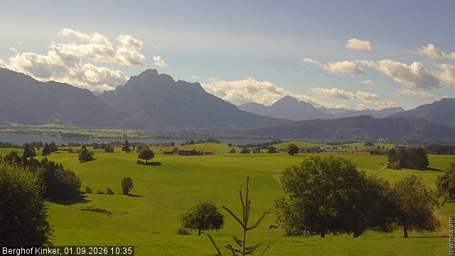 Archiv Foto Webcam Forggensee - Blick vom Berghof Kinker