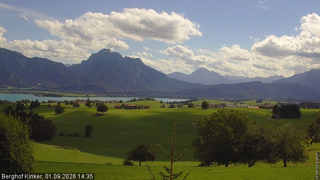 Archiv Foto Webcam Forggensee - Blick vom Berghof Kinker