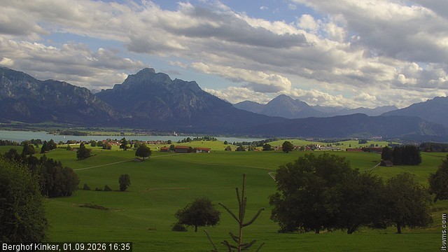 Archiv Foto Webcam Forggensee - Blick vom Berghof Kinker