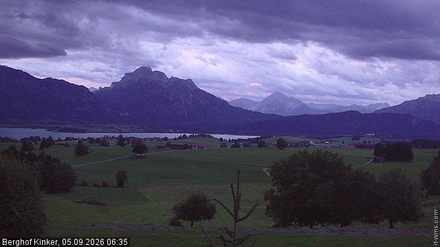 Archiv Foto Webcam Forggensee - Blick vom Berghof Kinker