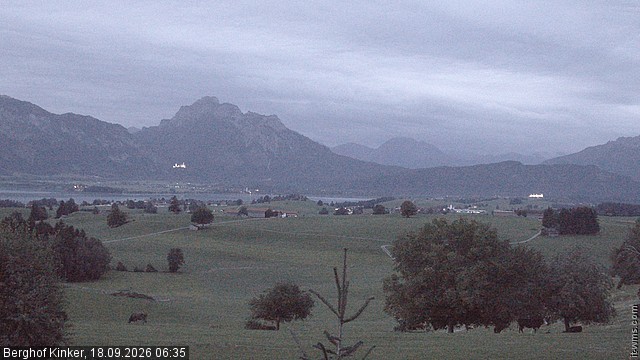 Archiv Foto Webcam Forggensee - Blick vom Berghof Kinker