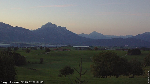 Archiv Foto Webcam Forggensee - Blick vom Berghof Kinker
