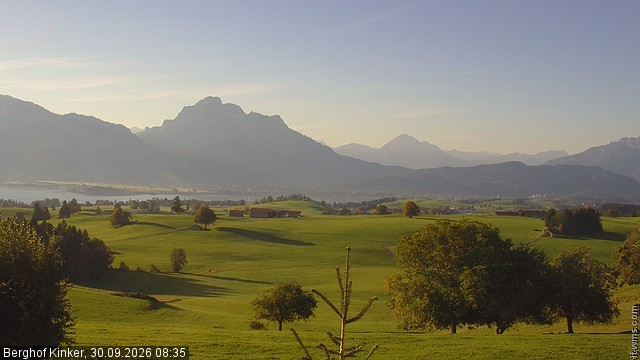 Archiv Foto Webcam Forggensee - Blick vom Berghof Kinker