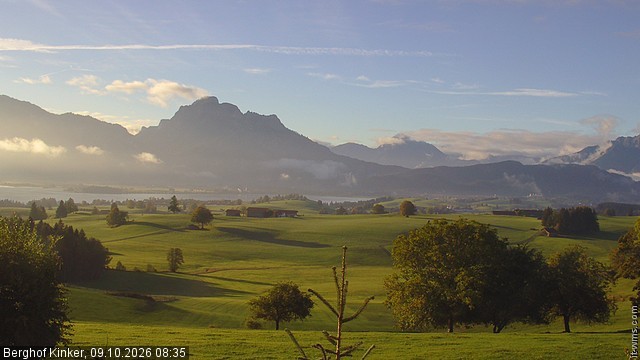 Archiv Foto Webcam Forggensee - Blick vom Berghof Kinker