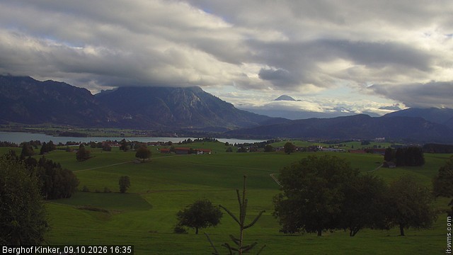 Archiv Foto Webcam Forggensee - Blick vom Berghof Kinker