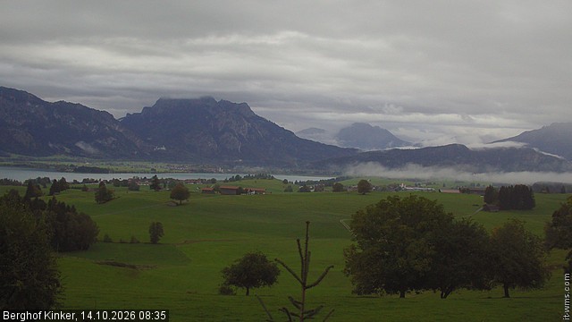 Archiv Foto Webcam Forggensee - Blick vom Berghof Kinker
