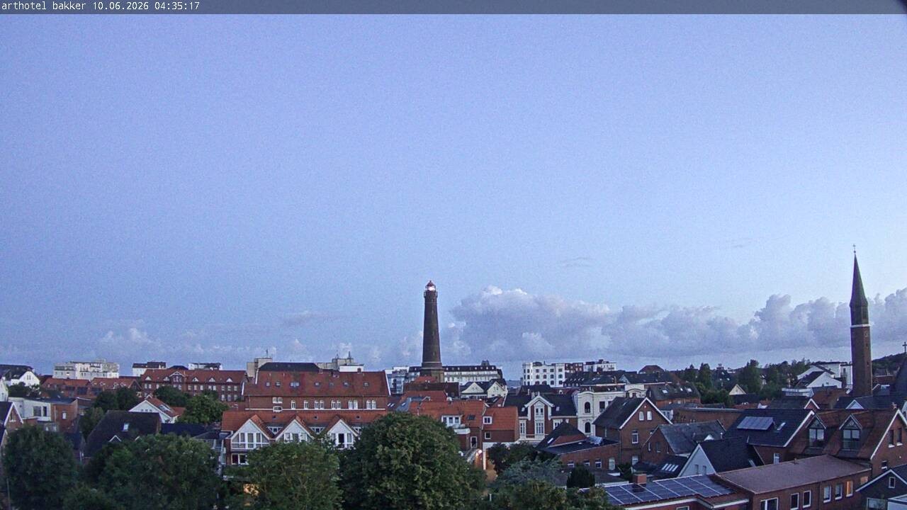 Archiv Foto Webcam Borkum: Blick auf Altstadt und Leuchtturm
