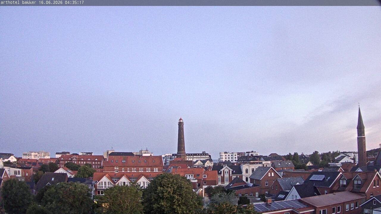 Archiv Foto Webcam Borkum: Blick auf Altstadt und Leuchtturm