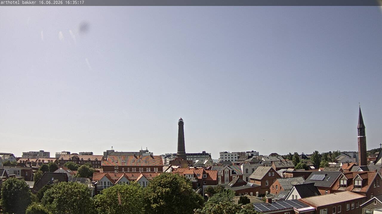 Archiv Foto Webcam Borkum: Blick auf Altstadt und Leuchtturm