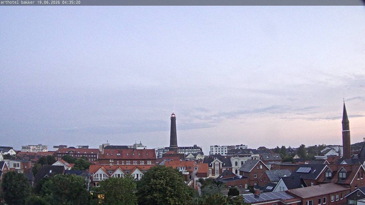 Archiv Foto Webcam Borkum: Blick auf Altstadt und Leuchtturm