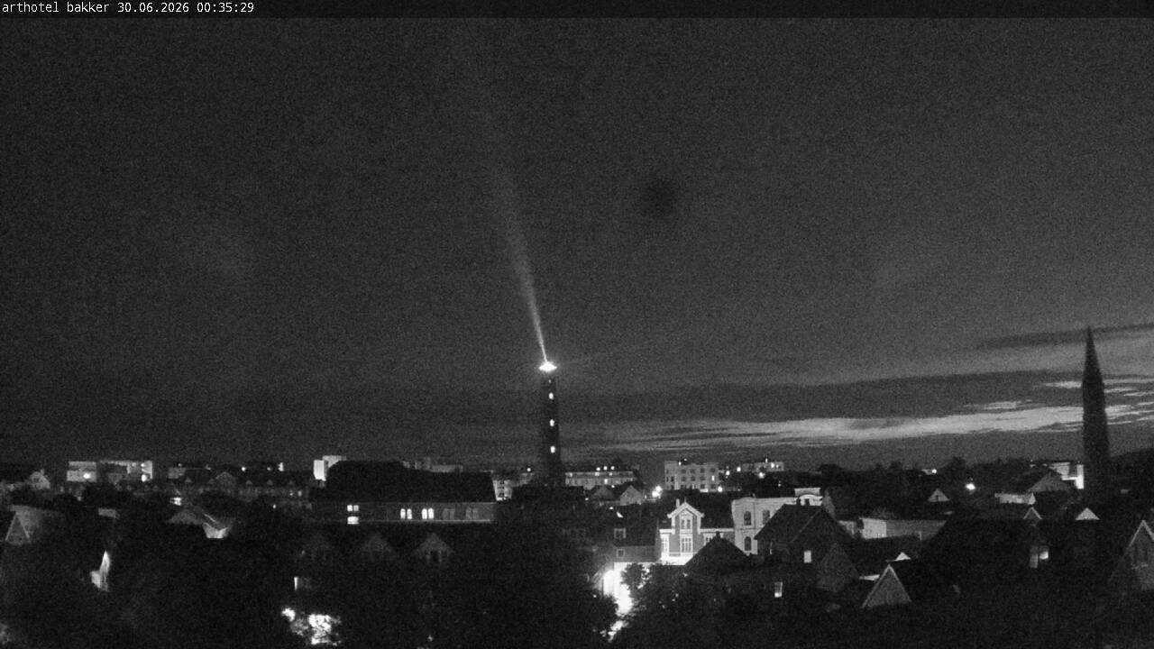 Archiv Foto Webcam Borkum: Blick auf Altstadt und Leuchtturm