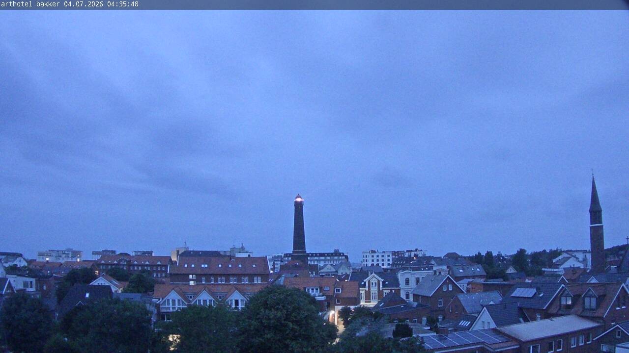 Archiv Foto Webcam Borkum: Blick auf Altstadt und Leuchtturm