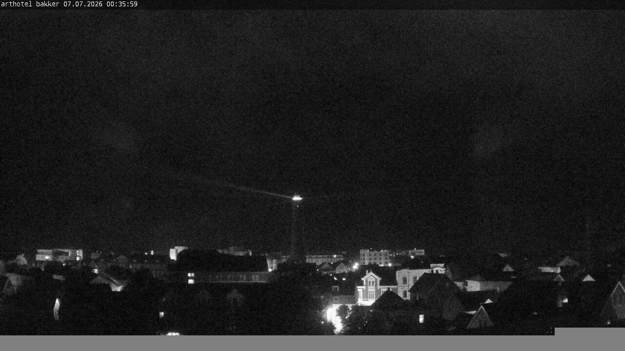 Archiv Foto Webcam Borkum: Blick auf Altstadt und Leuchtturm