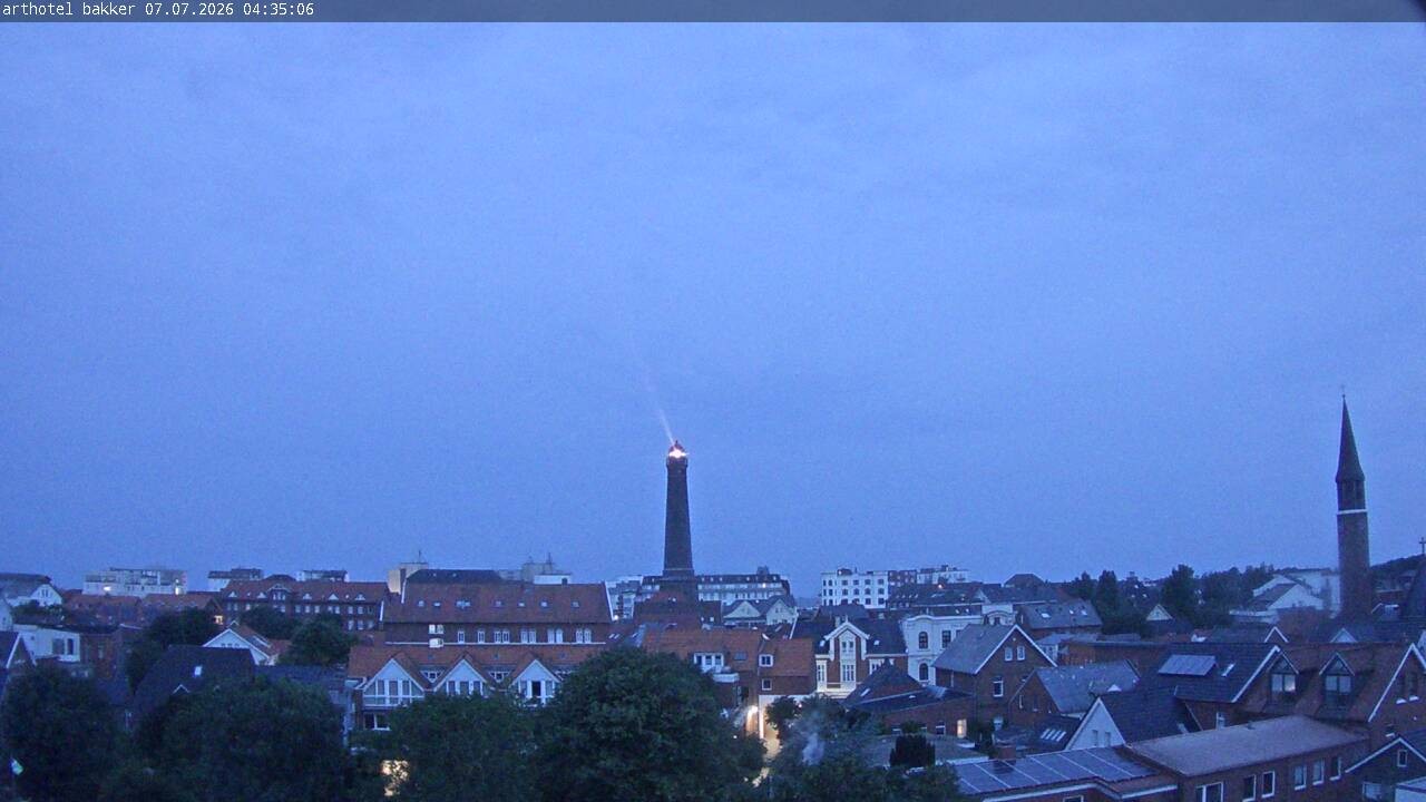 Archiv Foto Webcam Borkum: Blick auf Altstadt und Leuchtturm