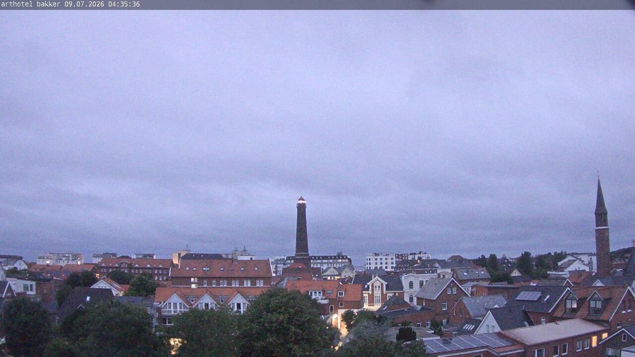 Archiv Foto Webcam Borkum: Blick auf Altstadt und Leuchtturm