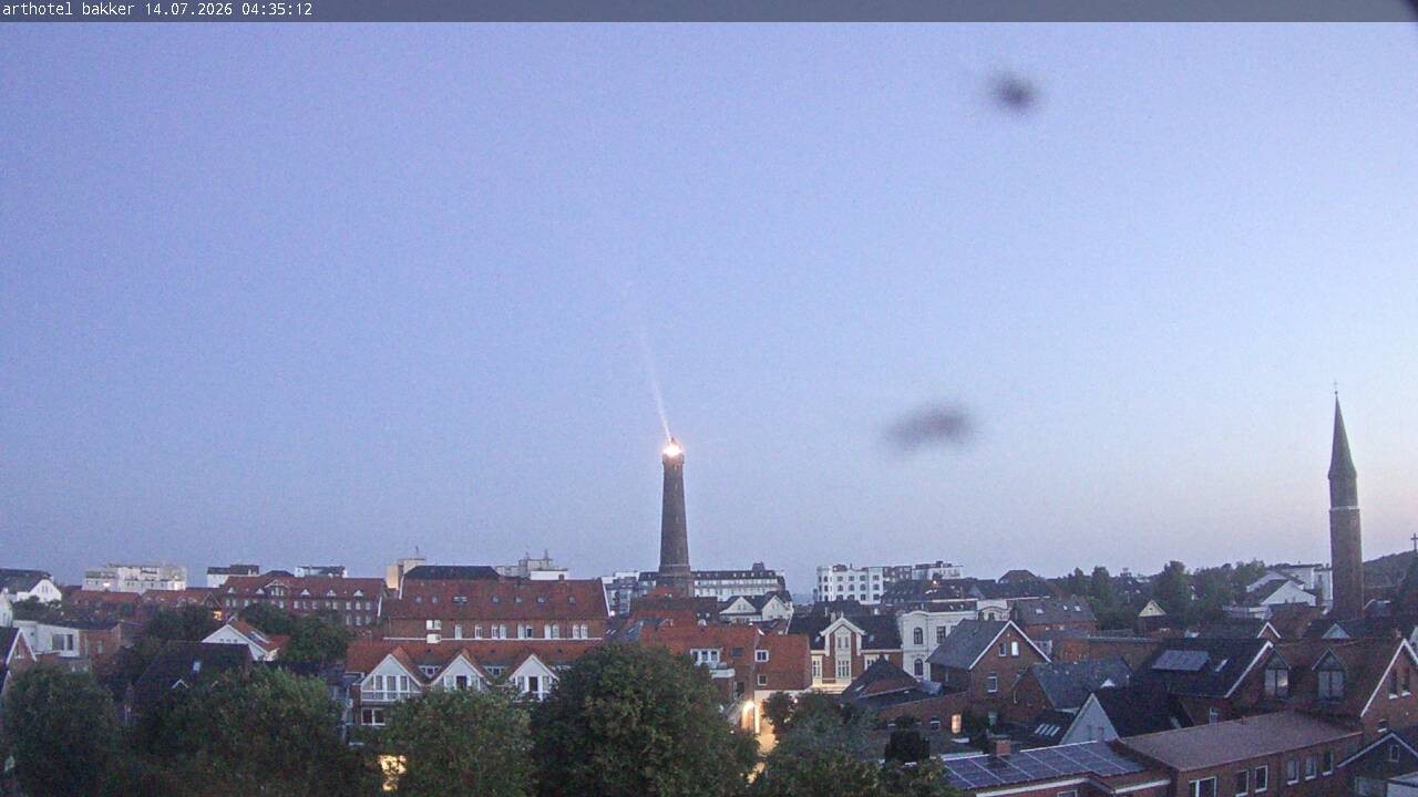 Archiv Foto Webcam Borkum: Blick auf Altstadt und Leuchtturm
