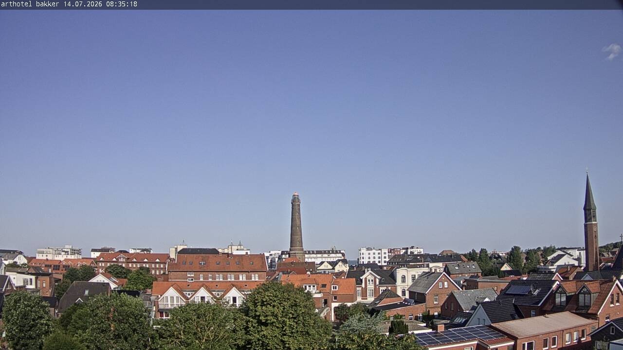 Archiv Foto Webcam Borkum: Blick auf Altstadt und Leuchtturm