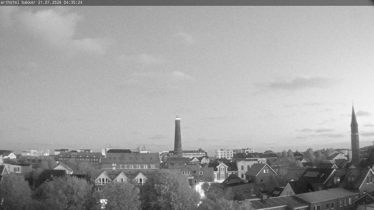 Archiv Foto Webcam Borkum: Blick auf Altstadt und Leuchtturm