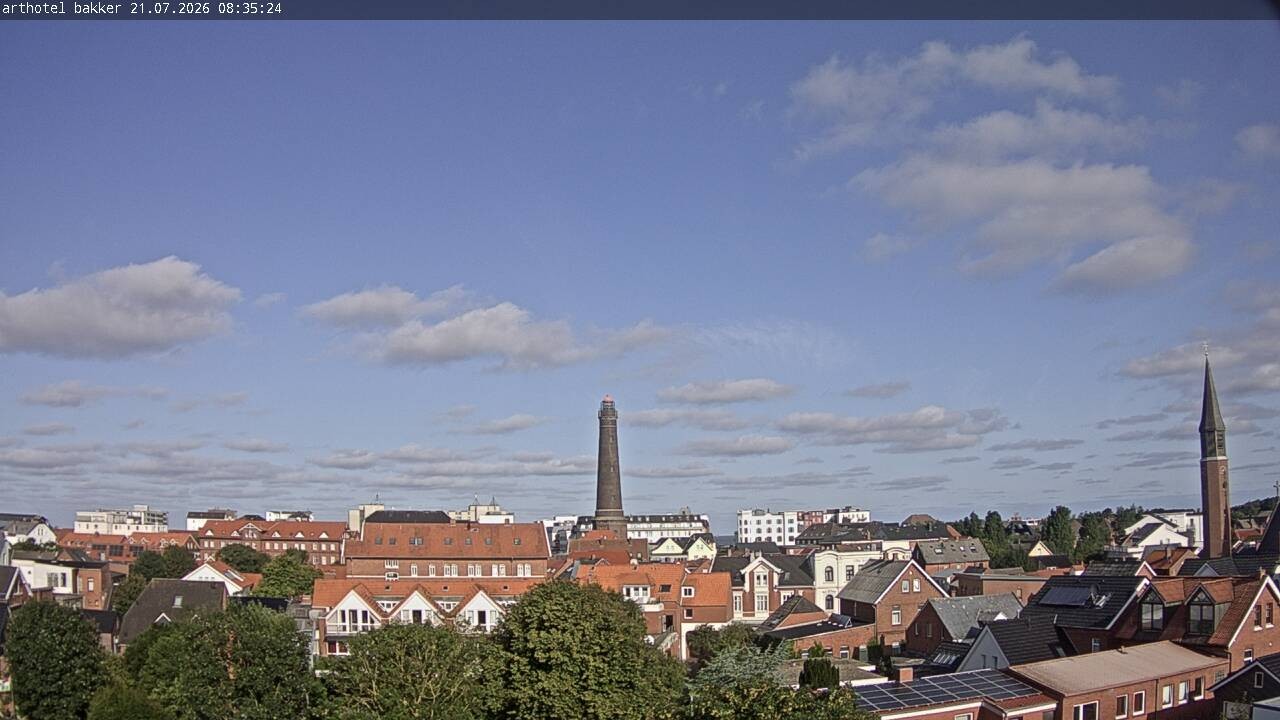 Archiv Foto Webcam Borkum: Blick auf Altstadt und Leuchtturm