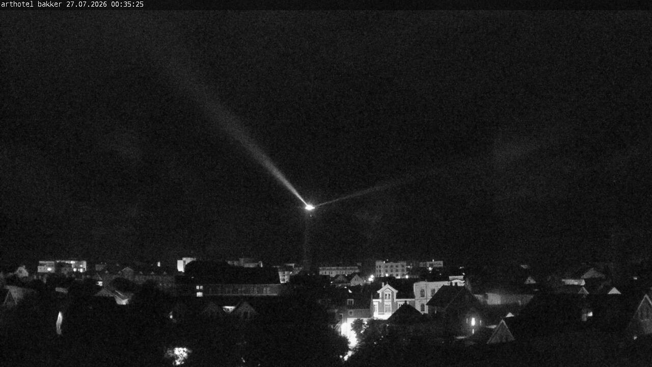 Archiv Foto Webcam Borkum: Blick auf Altstadt und Leuchtturm
