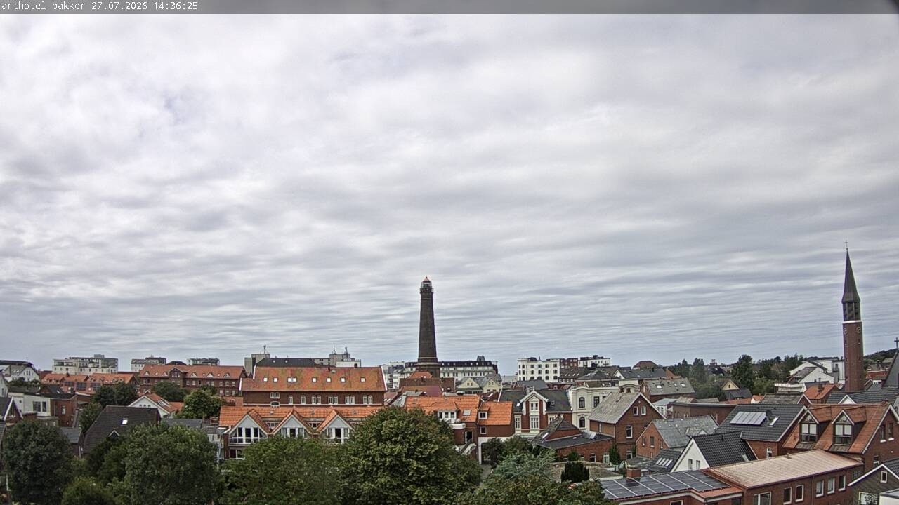 Archiv Foto Webcam Borkum: Blick auf Altstadt und Leuchtturm